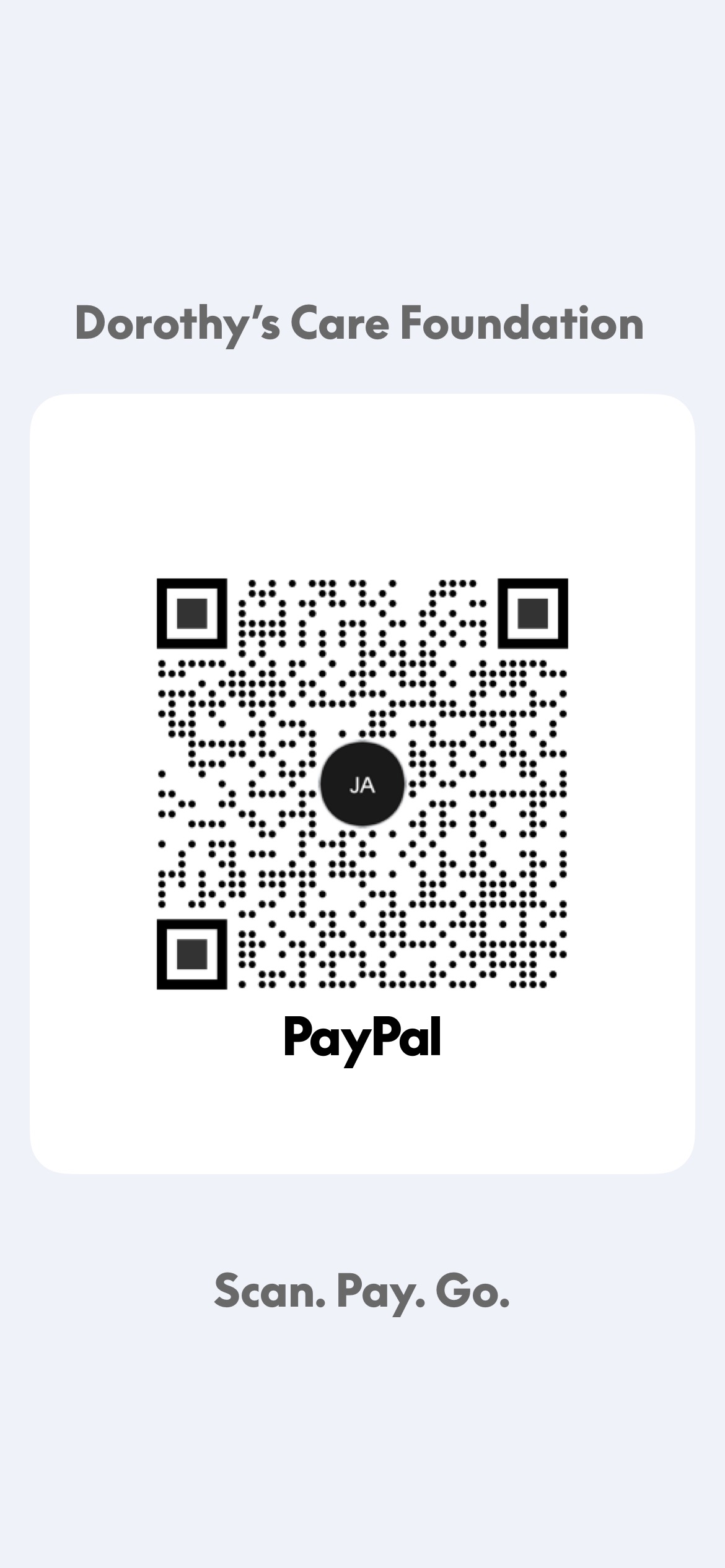 PayPal QR code for Dorothy's Care Foundation